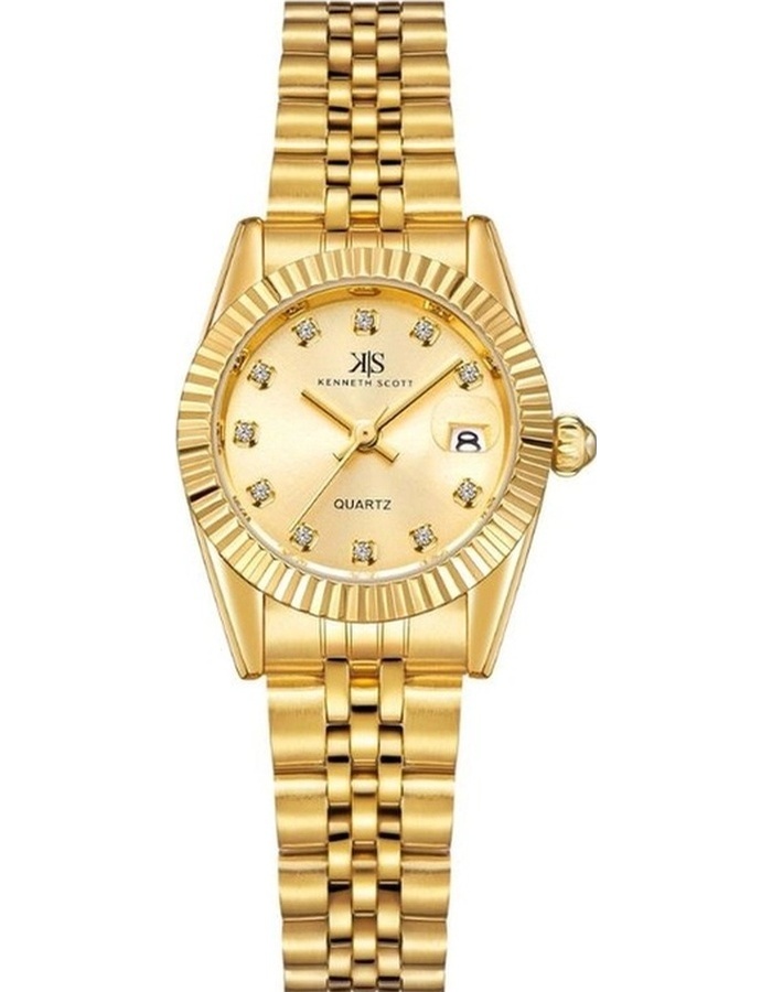 Kenneth Scott Women's Analog Beige Dial Watch - K22536-GBGC
