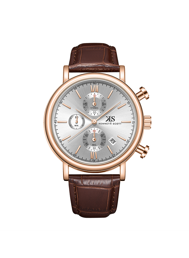 Kenneth Scott Men's Chrono & Multi Function White Dial Watch - K23151-RLDW