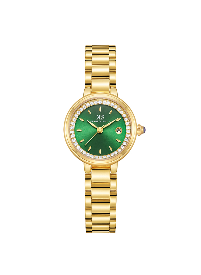 Kenneth Scott Women's Analog Green Dial Watch - K23542-GBGG