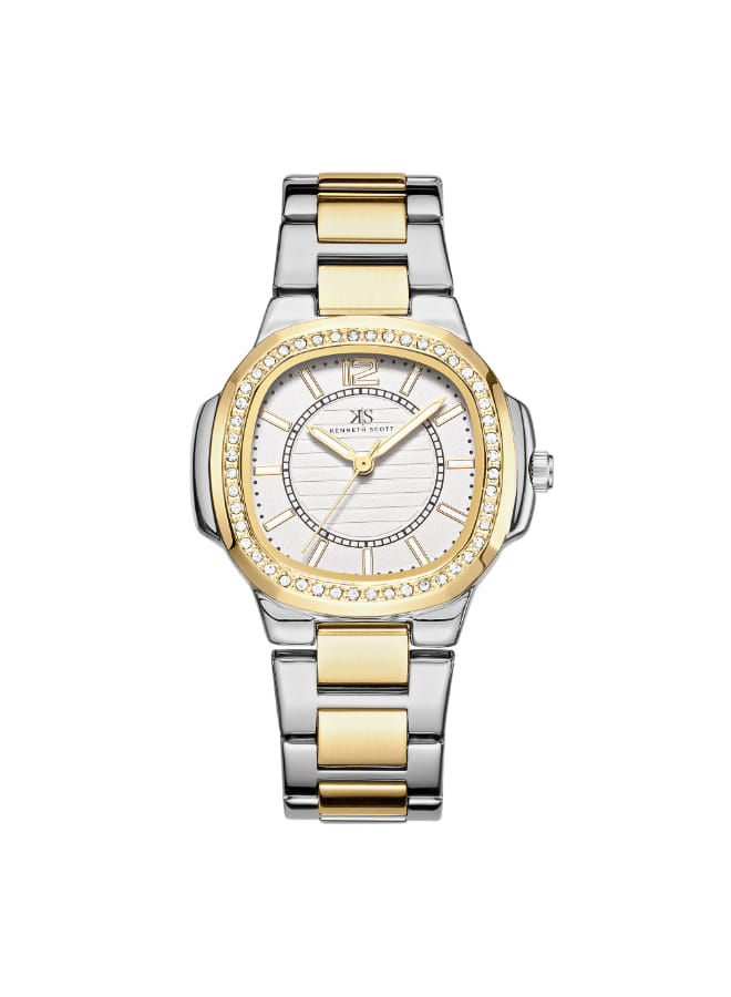 Kenneth Scott Women's Analog White Dial Watch - K24507-TBTW