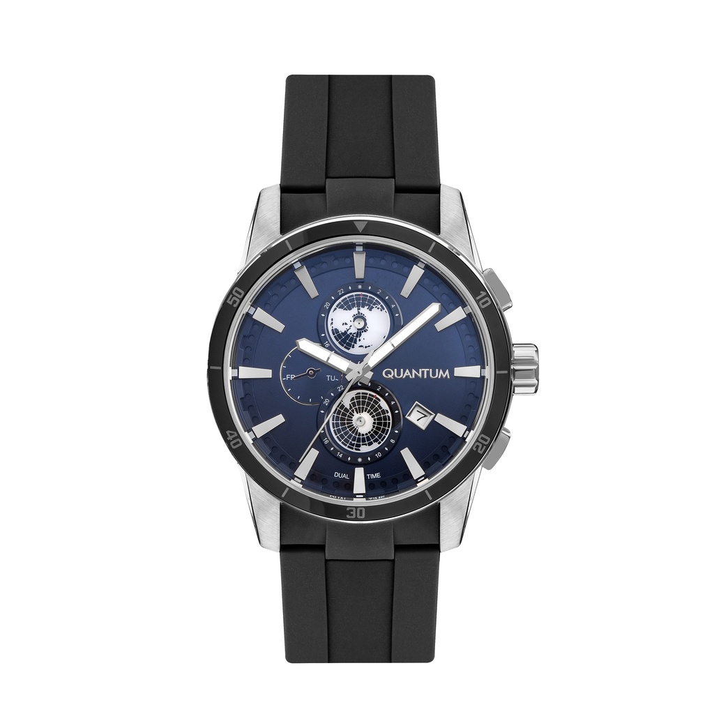 Quantum Men's Multifunction Dark Blue Dial Watch - ADG991.391