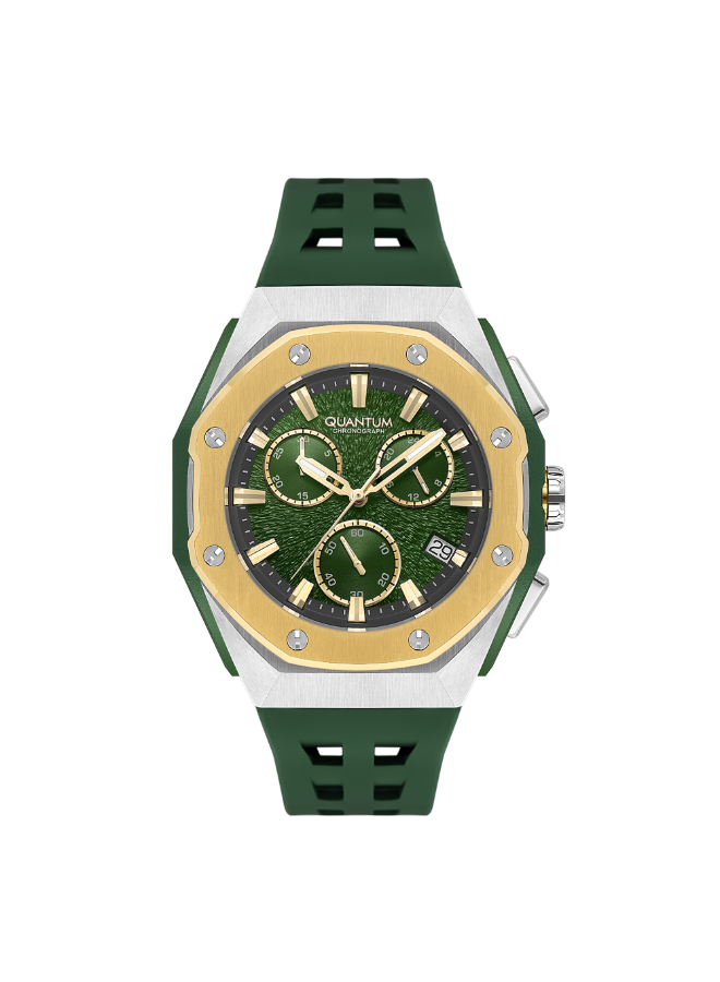 Quantum Men's Chronograph Green Dial Watch - HNG117.275
