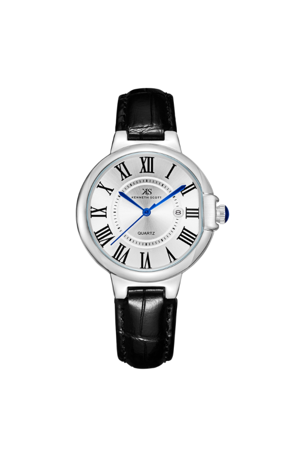Kenneth Scott Women's Analog White Dial Watch - K23553-SLBW