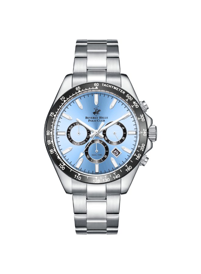 BHPC Gents  MULTIFUNCTION Fn S.S/IP BLACK Case S.S/IP BLACK STEEL Band BLUE 290C Dial