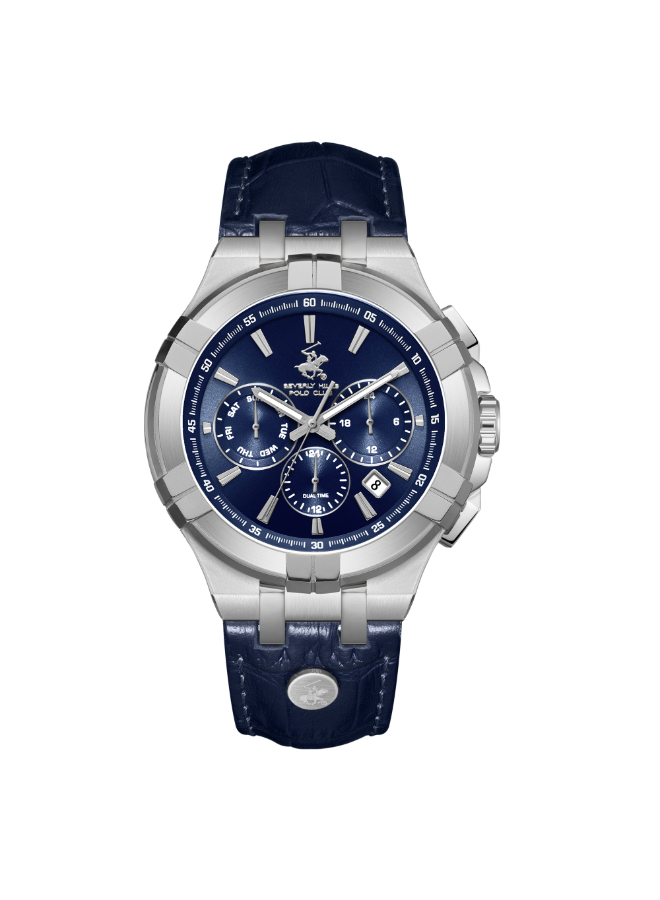 BHPC Gents  MULTIFUNCTION Fn S.S Case BLUE LEATHER Band BLUE  Dial