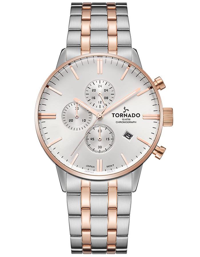 Tornado CELESTIA ELITE Men's Chronograph Rose Gold Dial Watch - T6102-KBKSK