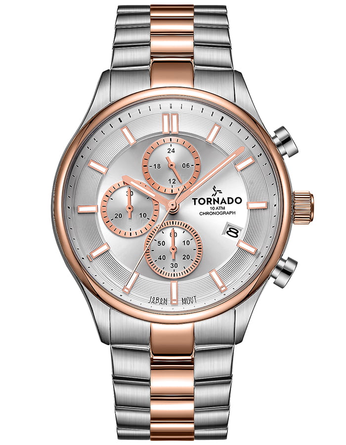 Tornado CELESTIA ELITE Men's Chronograph White Dial Watch - T6106B-KBKW