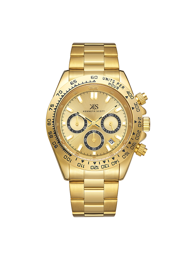 Kenneth Scott Men's Multi Function Champagne Dial Watch - K23123-GBGC