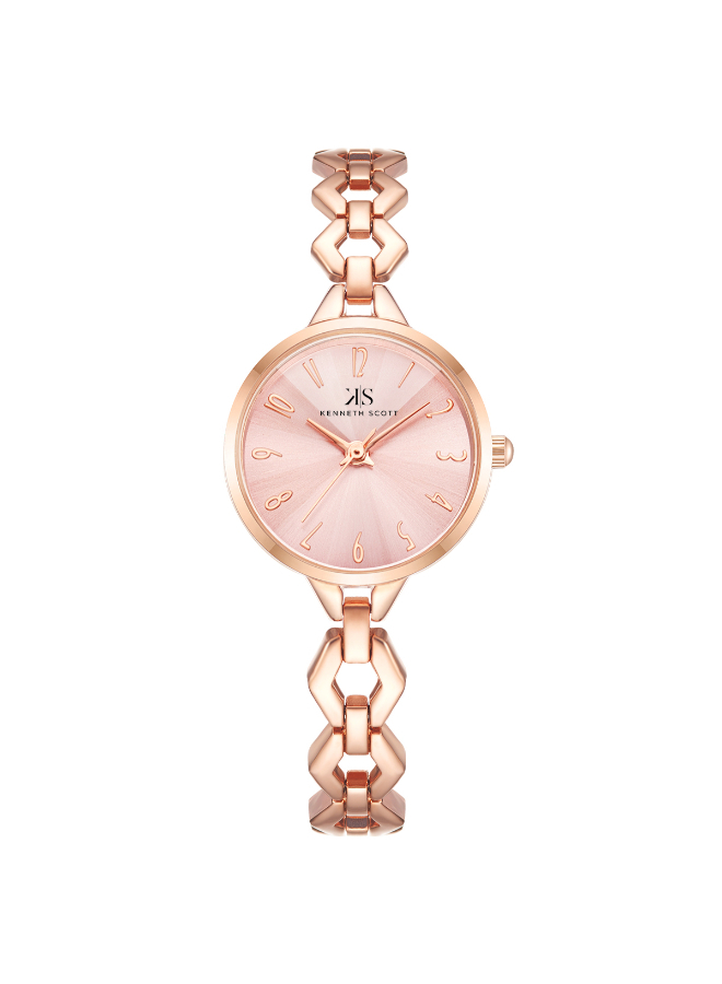 Kenneth Scott Women's Analog Pink Dial Watch - K23508-RBKP