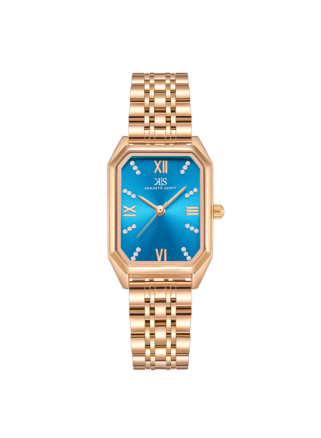 Kenneth Scott Women's Analog Blue Dial Watch - K23519-RBKL