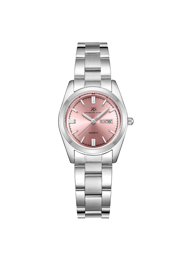 Kenneth Scott Women's Analog Pink Dial Watch - K23543-SBSP