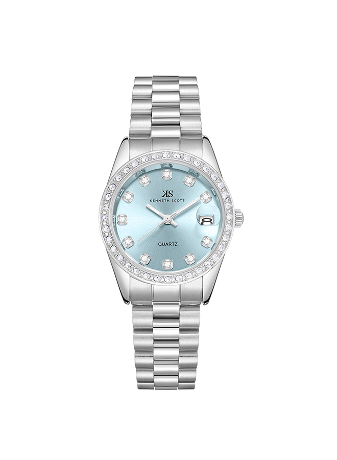 Kenneth Scott Women's Analog Light blue Dial Watch - K23545-SBSL