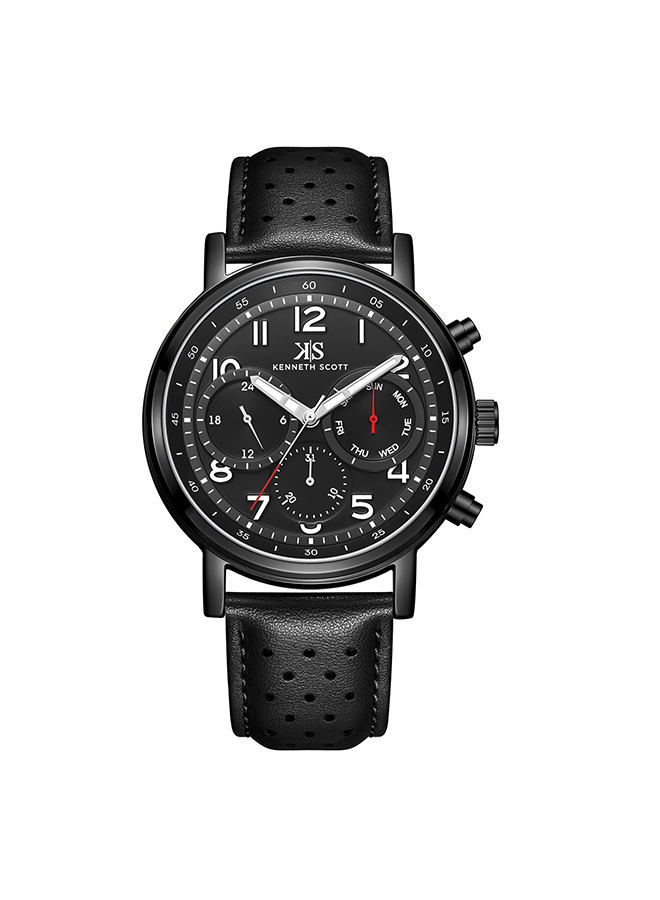 Kenneth Scott Men's Analog Black Dial Watch - K24119-BLBB