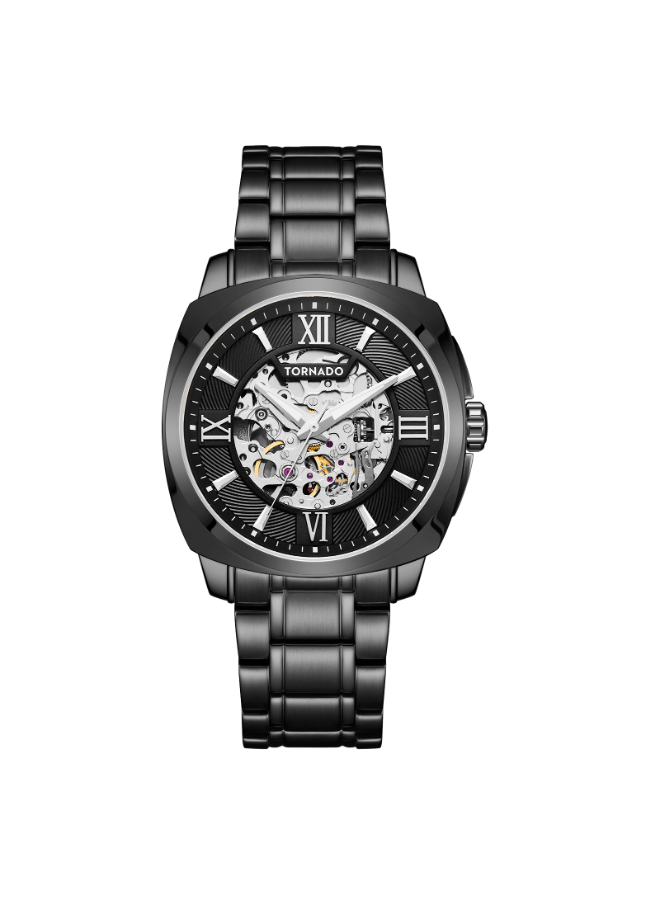 Tornado AUTONOVA Men's 8N24 Movement Watch, Automatic Display and Stainless Steel Strap - T7316-BBBBW, Black