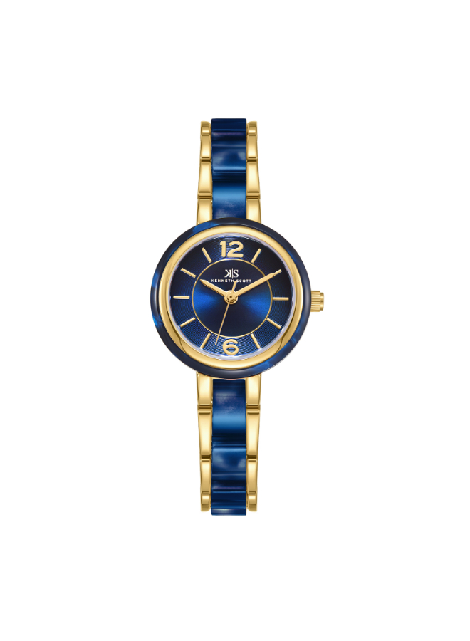 Kenneth Scott Women's Analog Blue Dial Watch - K24501-GCNN