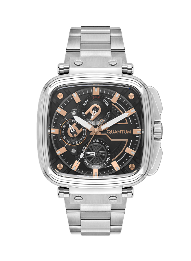 Quantum Men's Multifunction Black Dial Watch - PWG1092.350