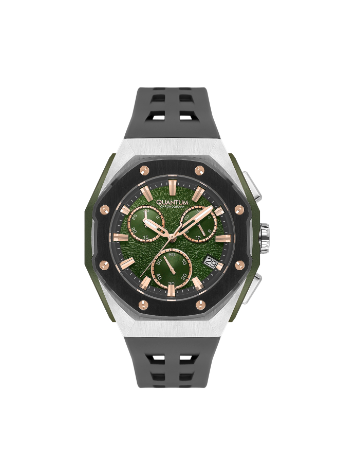 QUANTUM Men's Chronograph Dark Green Dial Watch - HNG1170.366