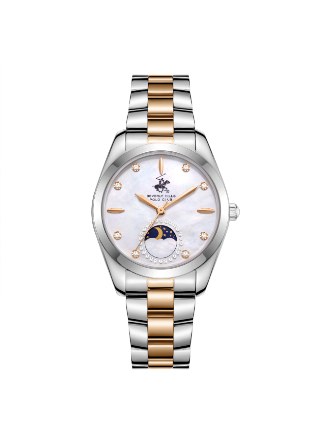 Beverly Hills Polo Club Women's Analog White Mop Dial Watch - BP3833X.520