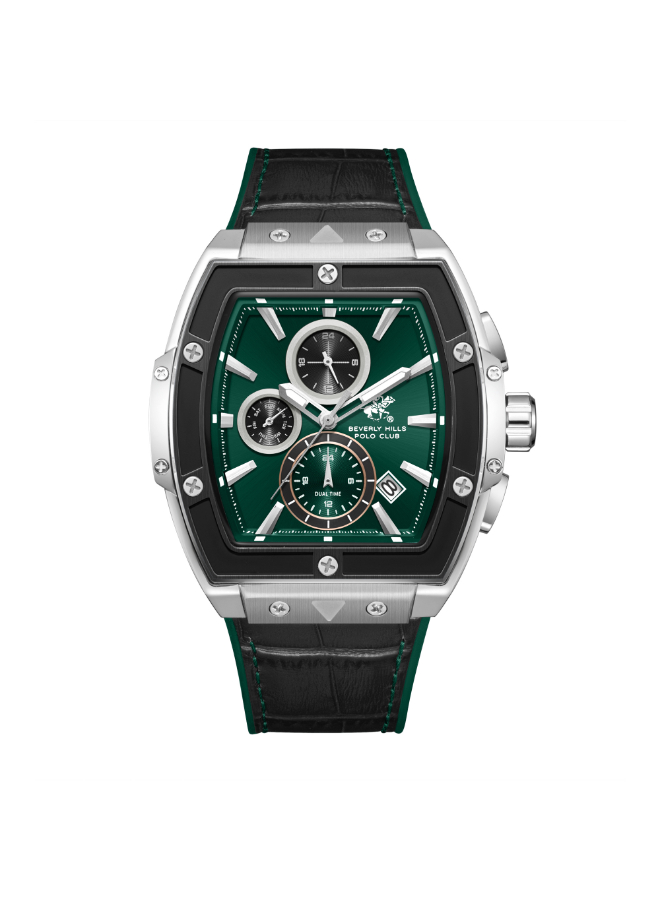 Beverly Hills Polo Club Men's Multi Function Green Dial Watch - BP3841X.371