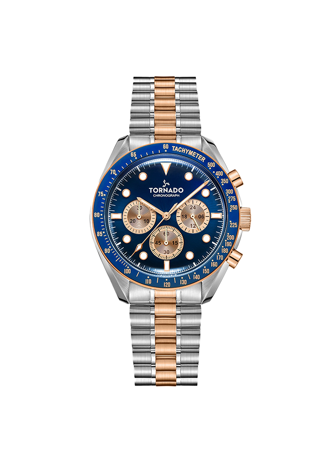 TORNADO COSMIC CHRONO Men's Chronograph Blue Dial Watch - T22103-KBKN
