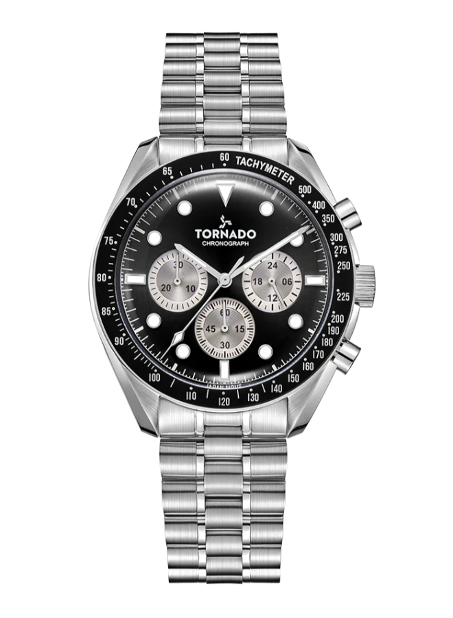 TORNADO COSMIC CHRONO Men's Chronograph Black Dial Watch - T22103-SBSB