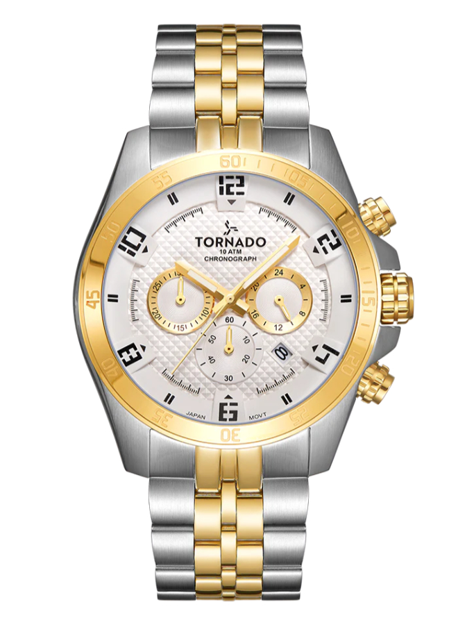 TORNADO CELESTIA CHRONO Men's Chronograph White Dial Watch - T3149B-TBTW