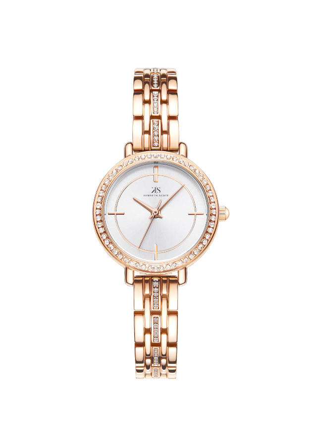 Kenneth Scott Women's Analog White Dial Watch - K23532-RBKW