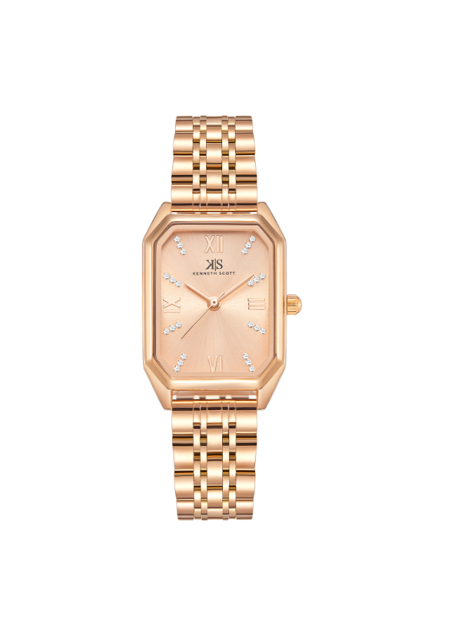 Kenneth Scott Women's Analog Rose Gold Dial Watch - K23519-RBKK