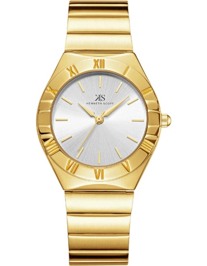 Kenneth Scott Women's Analog White Dial Watch - K24506-GBGW