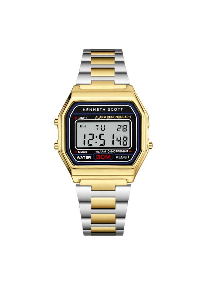 Kenneth Scott Men's Digital Black Dial Watch - K25206-TBTB