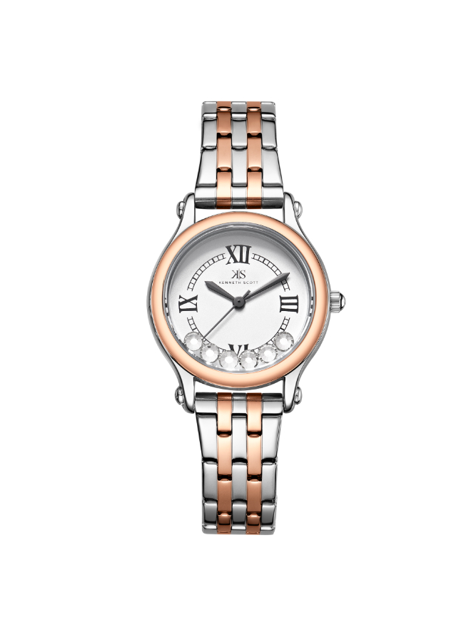 Kenneth Scott Women's Analog White Dial Watch - K25510-KBKW