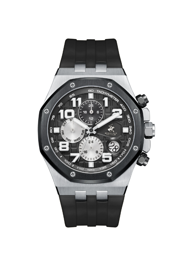 BHPC Gents  MULTIFUNCTION Fn S.S/IP BLACK Case BLACK SILICON Band BLACK Dial