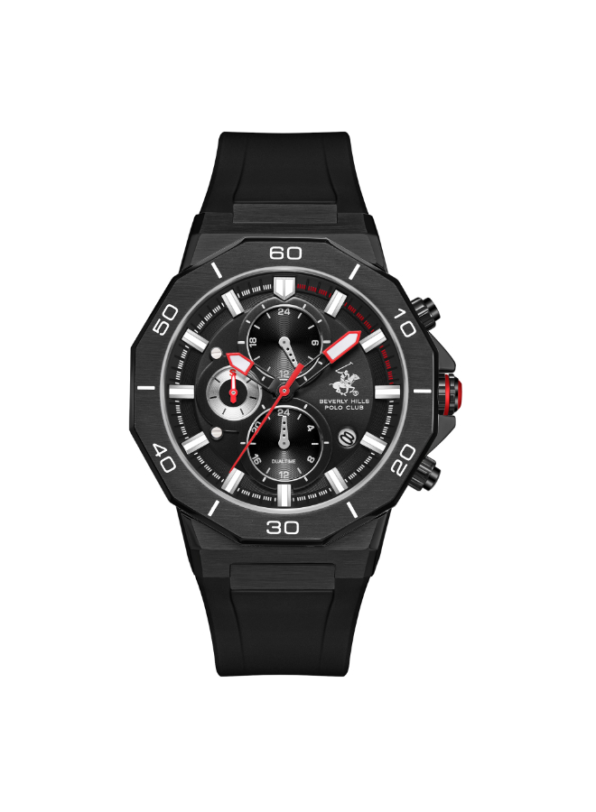 BHPC Gents  MULTIFUNCTION  IP GUN/IP BLACK Case BLACK SILICON Band BLACK Dial