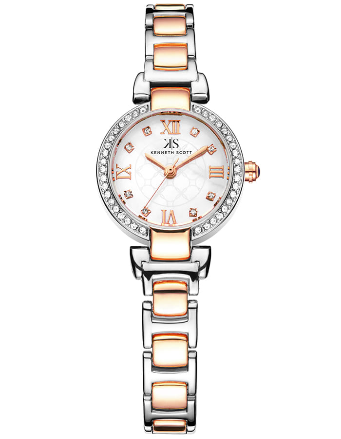 Kenneth Scott Women's Analog White Dial Watch - K22520-KBKM