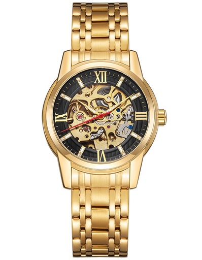 [K22311-GBGB] Kenneth Scott Men's Mechanical Black Dial Watch - K22311-GBGB