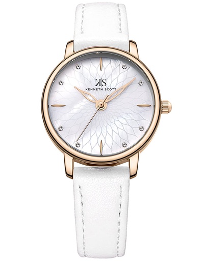 [K22524-KLWM] Kenneth Scott Women's Analog White Dial Watch - K22524-KLWM