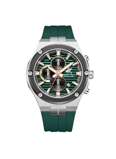 [BP3822X.375] Beverly Hills Polo Club Men's Multi Function Green Dial Watch - BP3822X.375