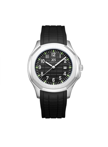 [K24014-SSBB] Kenneth Scott Men's Analog Black Dial Watch - K24014-SSBB