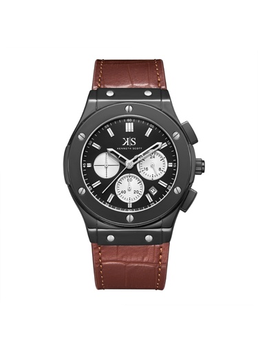 [K24115-BLDB] Kenneth Scott Men's Multi Function Black Dial Watch - K24115-BLDB