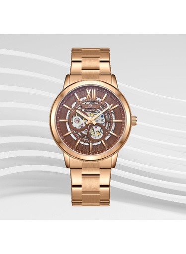 [K24324-DBDD] Kenneth Scott Men's Automatic  Brown  Dial Watch - K24324-DBDD