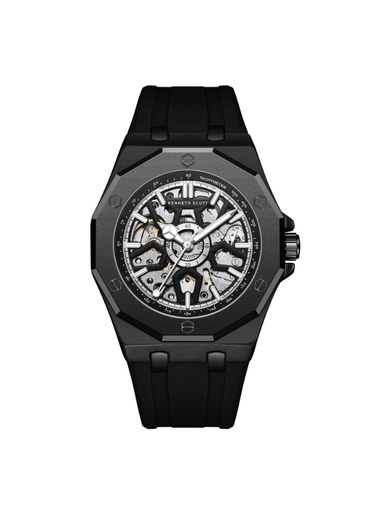 [K25301-BSBB] Kenneth Scott Men's Automatic Black Dial Watch - K25301-BSBB