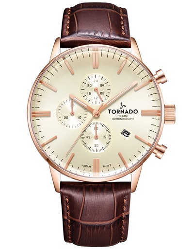 [T6102-RLDI] Tornado CELESTIA ELITE Men's Chronograph Beige Dial Watch - T6102-RLDI