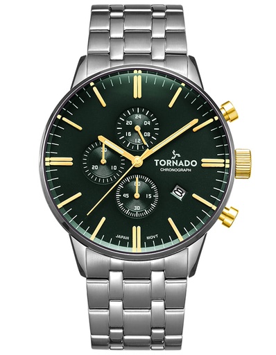 [T6102-SBSH] Tornado CELESTIA ELITE Men's Chronograph Green Dial Watch - T6102-SBSH
