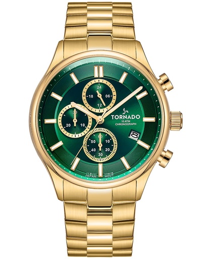 [T6106B-GBGH] Tornado CELESTIA ELITE Men's Chronograph Green Dial Watch - T6106B-GBGH
