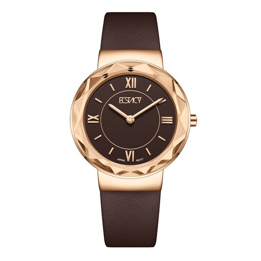 [E25506-RLDD] ECSTACY Women 2025 Fn Brown Dial E25506-RLDD