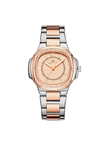 [K24507-KBKK] Kenneth Scott Ladies Analog TT Rose Gold Case TT Rose Gold Metal Band Rose Gold Dial