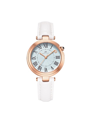 [K24510-RLWL] Kenneth Scott Ladies Analog Rose Gold Case Rose Gold Leather Strap Light Green Dial