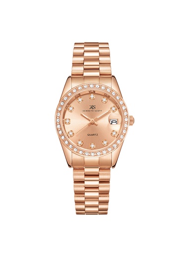 [K23545-RBKK] Kenneth Scott Women's Analog Rose Gold Dial Watch - K23545-RBKK