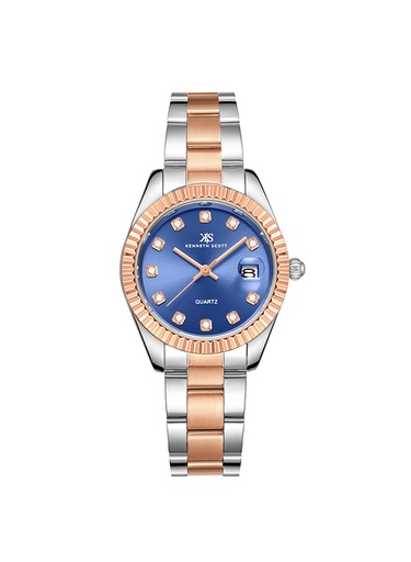 [K23546-KBKN] Kenneth Scott Women's Analog Dark Blue Dial Watch - K23546-KBKN
