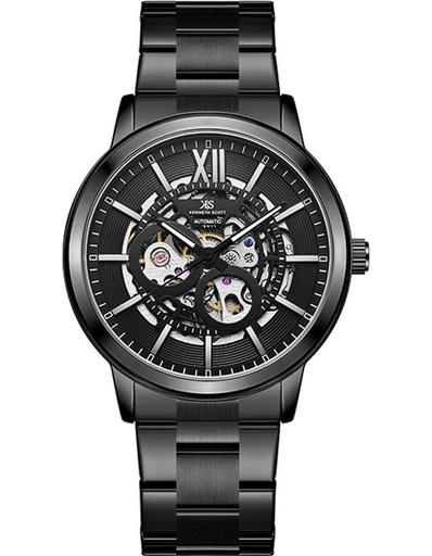 [K24324-BBBB] Kenneth Scott Gents Automatic Black Case Black Bracelet Band Black Dial